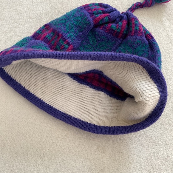 Vintage Mountain Ladies & Ewe Wool Ski Hat Fair Isle Beanie Tassel, 80s 90s - Picture 7 of 16